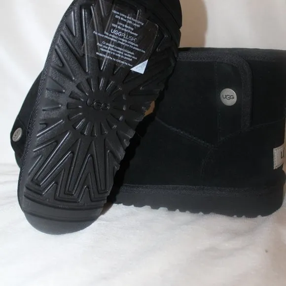 NEW‎ UGG JONA SUEDE SHEARLING GIRL'S MINI SHEARLING LINED BOOTS BLACK