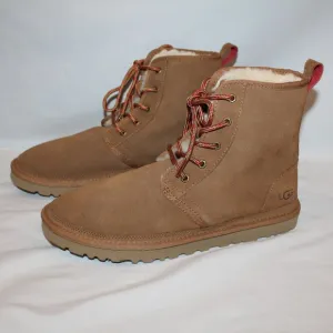 NEW UGG MEN'S SUEDE ANKLE SHEARLING LINED CHESTNUT‎ BOOTS 11