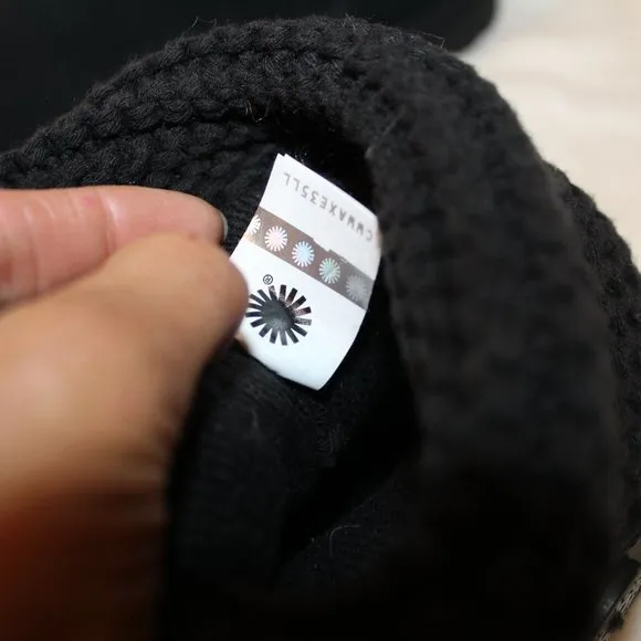 NEW UGG SHAINA SWEATER SUEDE SHEARLING BUTTON‎ ANKLE BOOTS BLACK