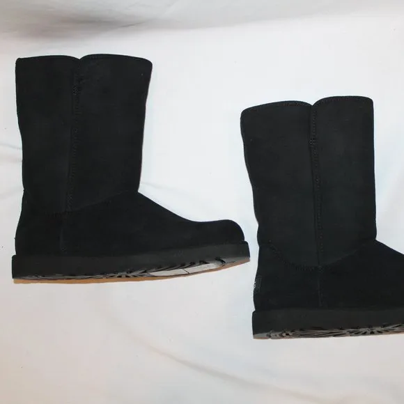 NEW UGG WOMEN'S MICHELE TALL BLACK SUEDE SHEARLING‎ LINED BOOTS
