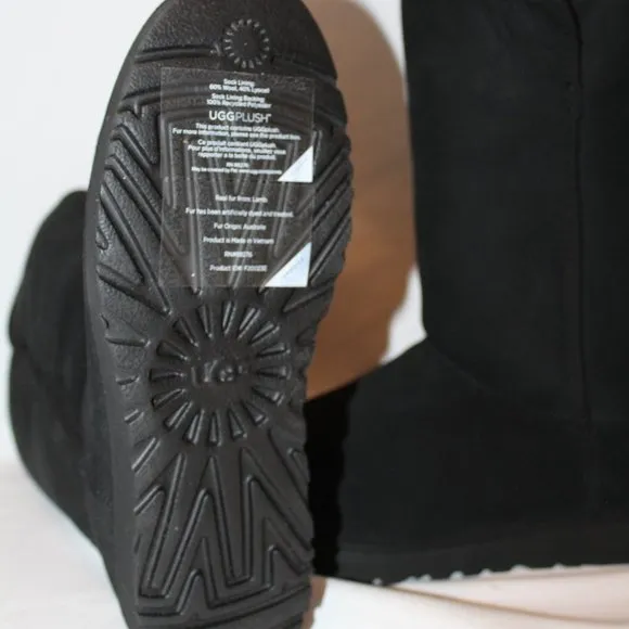 NEW UGG WOMEN'S MICHELE TALL BLACK SUEDE SHEARLING‎ LINED BOOTS