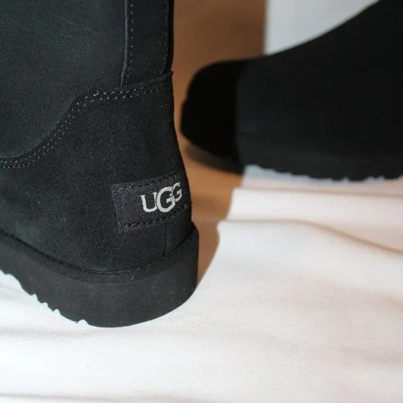 NEW UGG WOMEN'S MICHELE TALL BLACK SUEDE SHEARLING‎ LINED BOOTS