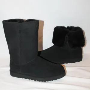 NEW UGG WOMEN'S MICHELE TALL BLACK SUEDE SHEARLING‎ LINED BOOTS