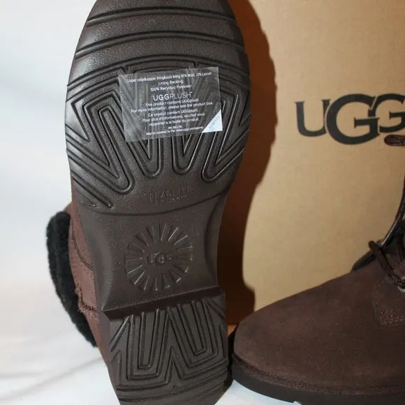 NEW UGG‎ WOMEN'S ROMELY SUEDE SHEARLING CUFF LINED ANKLE BOOTS