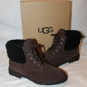 NEW UGG‎ WOMEN'S ROMELY SUEDE SHEARLING CUFF LINED ANKLE BOOTS