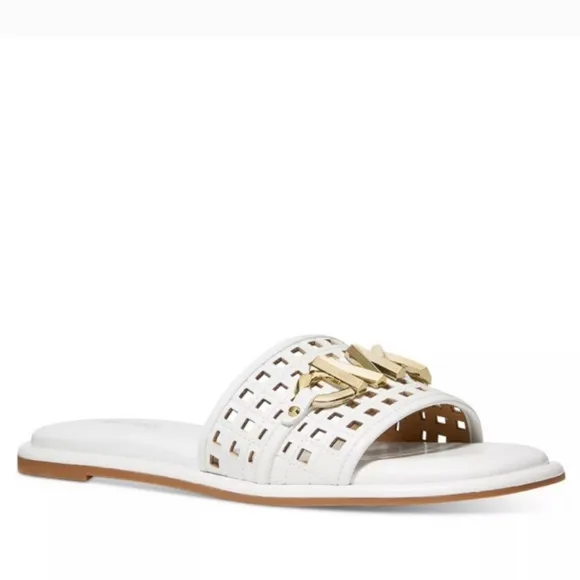 New w/Box Michael Michael Kors Hayworth Vegan Leather Slide/Sandal Size 6.5