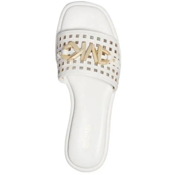 New w/Box Michael Michael Kors Hayworth Vegan Leather Slide/Sandal Size 6.5