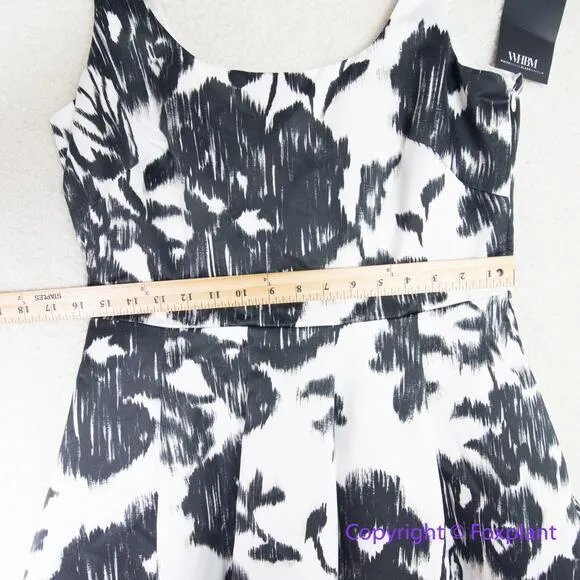 New! White House Black Market Satin Square Neck Fit-and-Flare Dress,‎ size 10