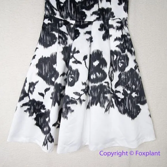New! White House Black Market Satin Square Neck Fit-and-Flare Dress,‎ size 10