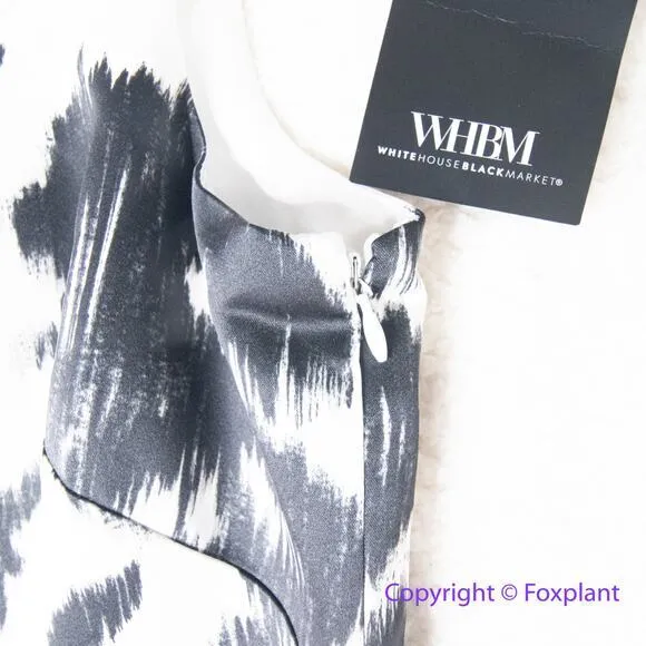 New! White House Black Market Satin Square Neck Fit-and-Flare Dress,‎ size 10