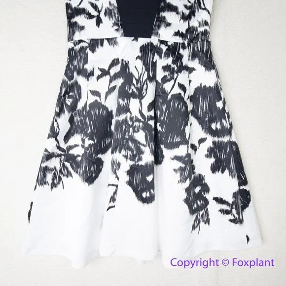 New! White House Black Market Satin Square Neck Fit-and-Flare Dress,‎ size 10