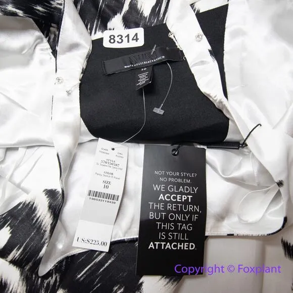 New! White House Black Market Satin Square Neck Fit-and-Flare Dress,‎ size 10