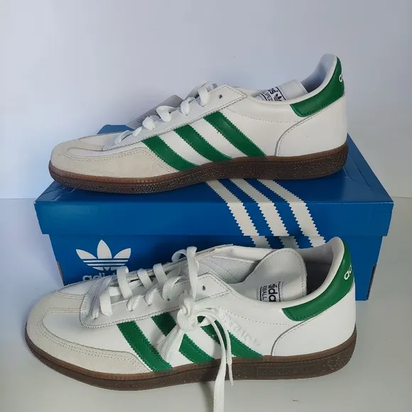 New With Tag Adidas Handball Spezial White and Green Sneakers Size 11 Men's