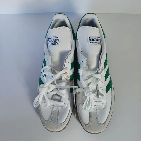 New With Tag Adidas Handball Spezial White and Green Sneakers Size 11 Men's
