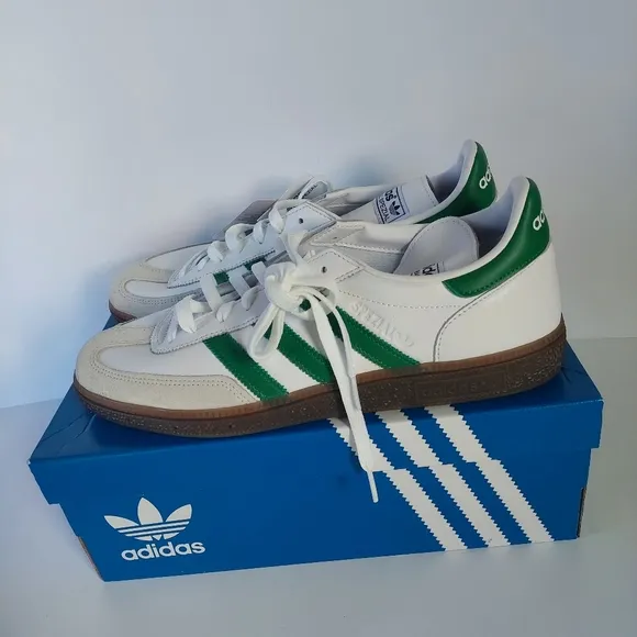 New With Tag Adidas Handball Spezial White and Green Sneakers Size 11 Men's