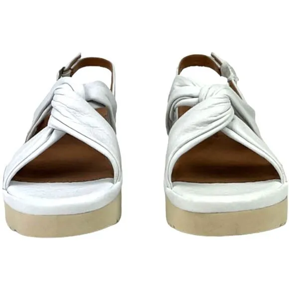 New Women L'Amour Des Pieds Amiens White Leather Lamba Platform Sandals US 11
