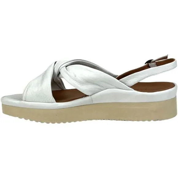 New Women L'Amour Des Pieds Amiens White Leather Lamba Platform Sandals US 11