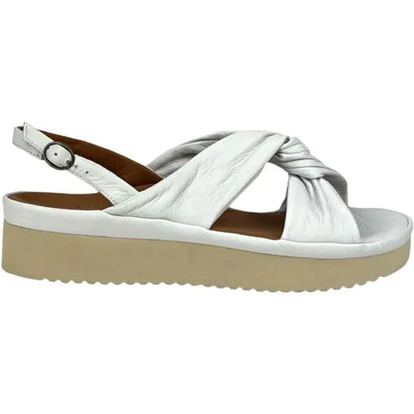 New Women L'Amour Des Pieds Amiens White Leather Lamba Platform Sandals US 11