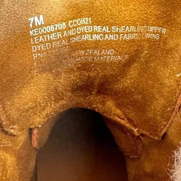 New Womens Kork Ease Winslet Brown‎ Leather Shearling Ankle Boots Size 7 M