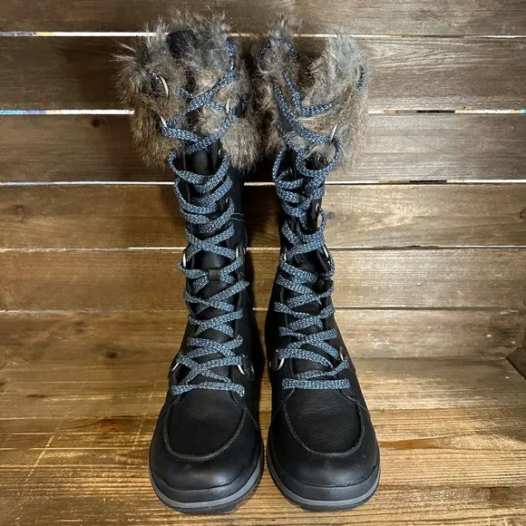 New Womens Merrell Snow Creek Tall Polar Black Leather Snow Winter Boots 6.5 M