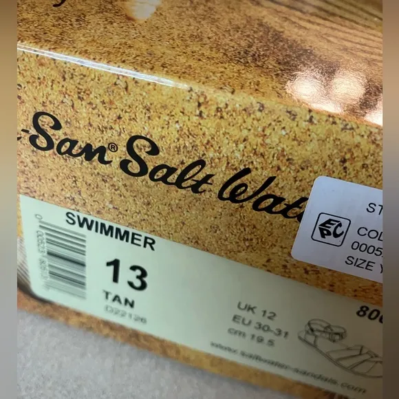 (NEW x2 pairs x1 Gold &amp; x1 Brown) Salt Water Swimmer Sandals NIB (13)