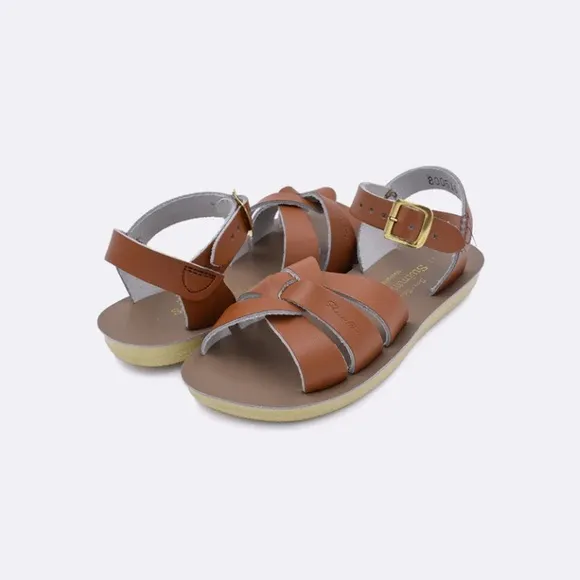 (NEW x2 pairs x1 Gold &amp; x1 Brown) Salt Water Swimmer Sandals NIB (13)