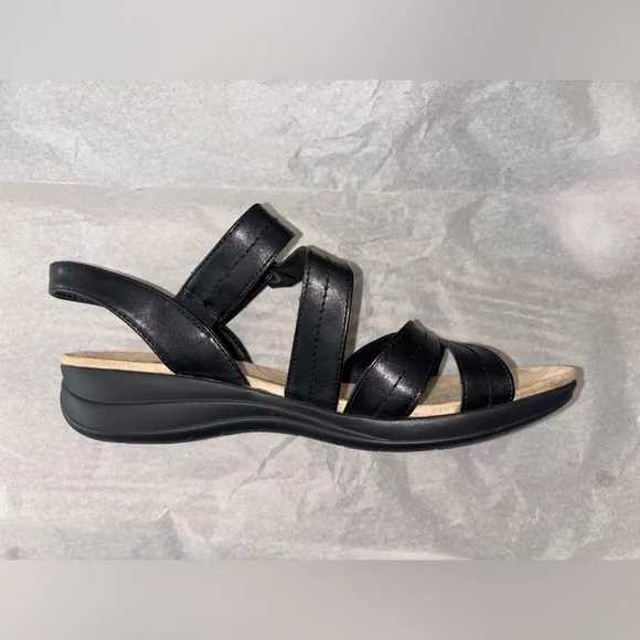 🔥NEW🔥Baretraps Gladiator Jindy Black Wedge Cushioned Support Sandals Size 10W