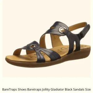 🔥NEW🔥Baretraps Gladiator Jindy Black Wedge Cushioned Support Sandals Size 10W