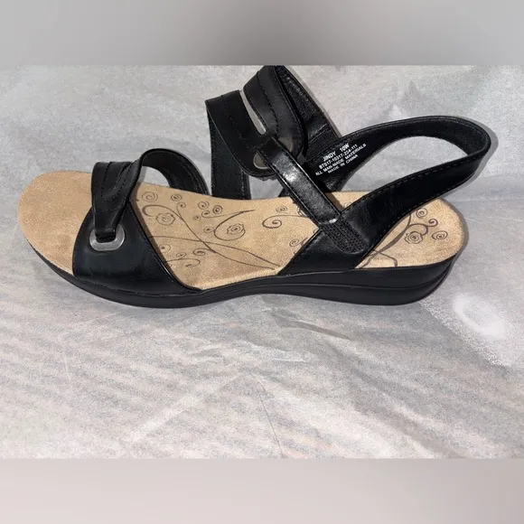 🔥NEW🔥Baretraps Gladiator Jindy Black Wedge Cushioned Support Sandals Size 10W