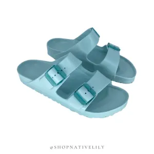 NIB Birkenstock EVA Arizona Stealth Buckle Sandals | Sz 40 (US 9) Narrow | Green