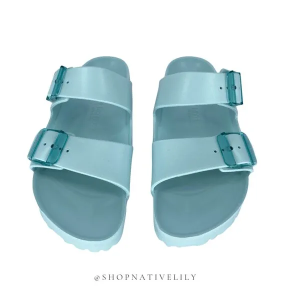 NIB Birkenstock EVA Arizona Stealth Buckle Sandals | Sz 40 (US 9) Narrow | Green