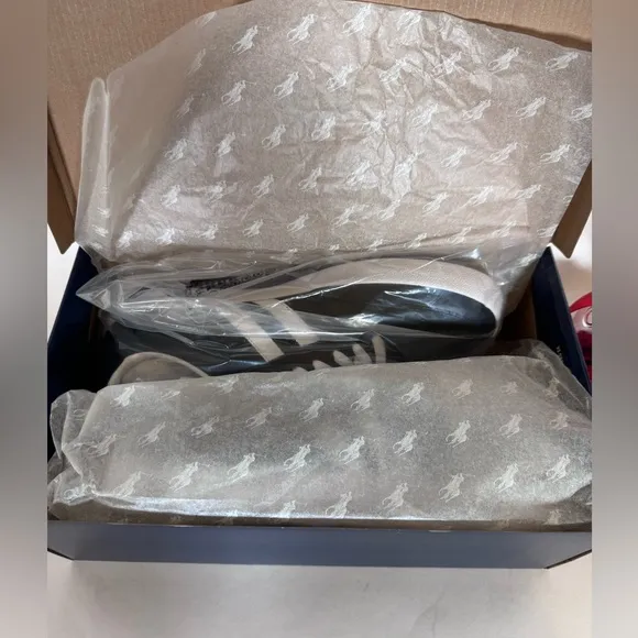 NIB Polo Ralph Lauren Men's Court Retro Leather Sneakers