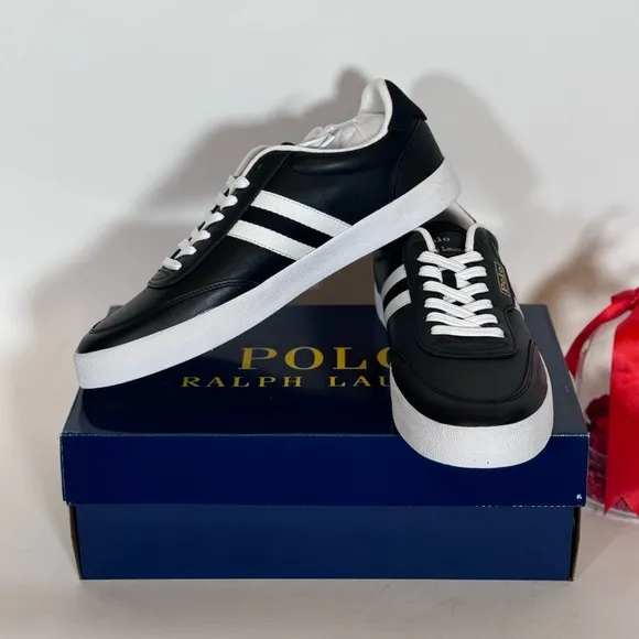 NIB Polo Ralph Lauren Men's Court Retro Leather Sneakers