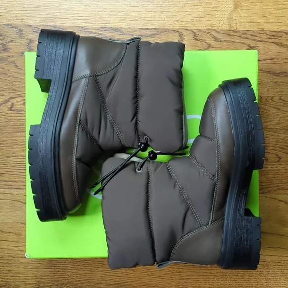 NIB Sam Edelman Lakyn Winter Snow Boots In Alpine Green Women's Size 7