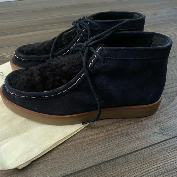 NIB The Great The Trooper Boots in Midnight with black shearling