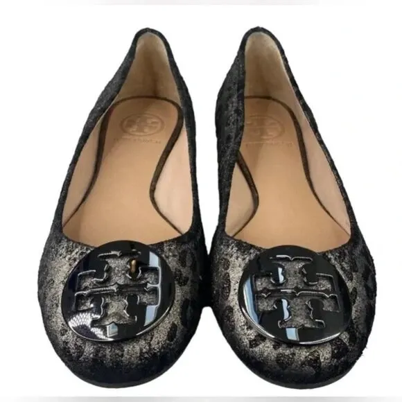 NIB Tory Burch Ballet Flats - Reva POWDERED CHEETAH PRINT gray -7