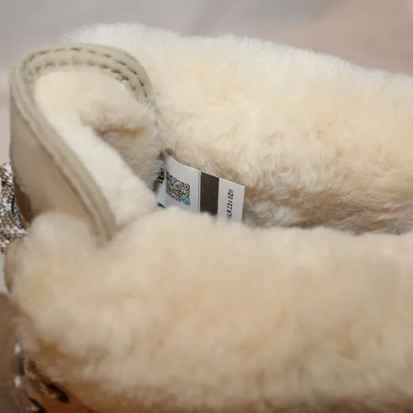 NIB UGG MEN'S BUTTE LOGO LEATHER SHEARLING LINED WINTER SNOW BOOTS‎