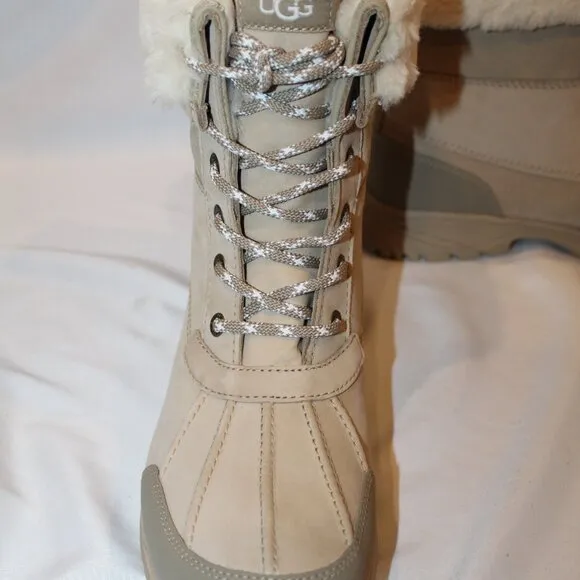 NIB UGG MEN'S BUTTE LOGO LEATHER SHEARLING LINED WINTER SNOW BOOTS‎