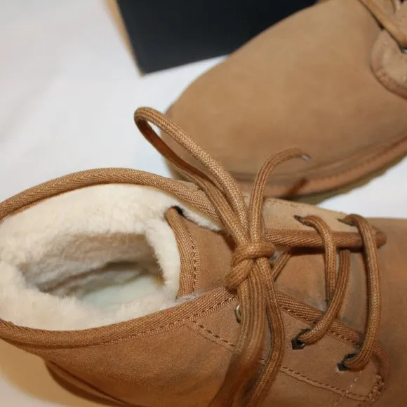 NIB‎ UGG MEN'S NEUMEL CHUKKA SUEDE SHEARLING LINED ANKLE BOOTS CHESTNUT