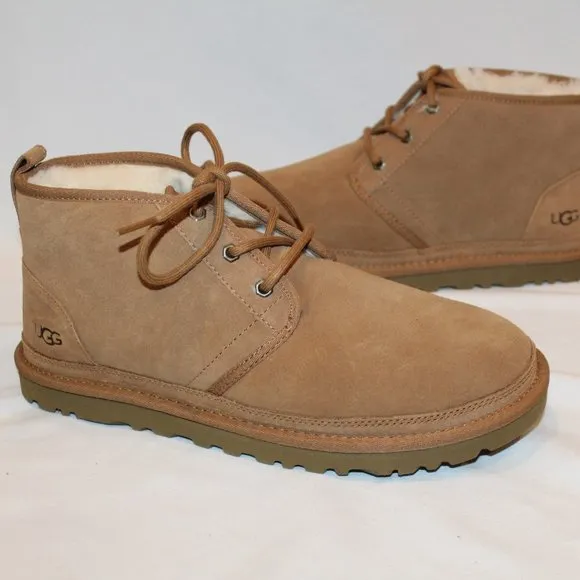 NIB‎ UGG MEN'S NEUMEL CHUKKA SUEDE SHEARLING LINED ANKLE BOOTS CHESTNUT