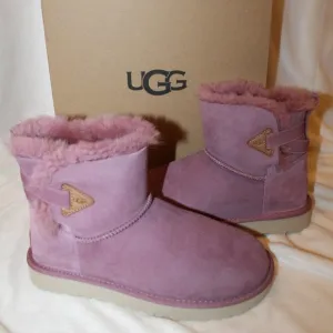 NIB UGG WOMEN'S‎ BAILEY FLEX SUEDE MINI SHEARLING LINED BOOTS