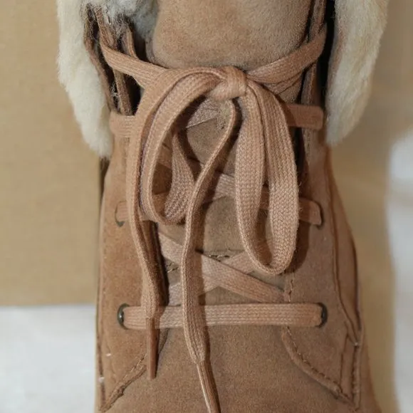 NIB UGG WOMEN'S WEYLYN SUEDE SHEARLING‎ ANKLE BOOTS BOOTIES CHESTNUT