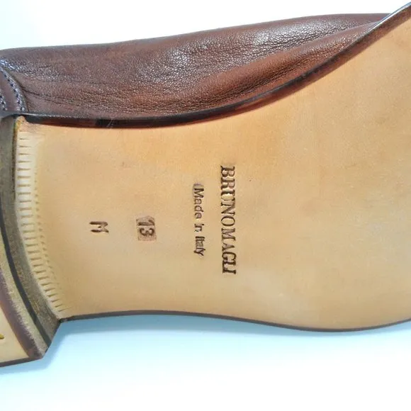 NIB$550 Bruno Magli Rosarbio Leather Flex Loafer Slip-On Dress Men's Shoes 13