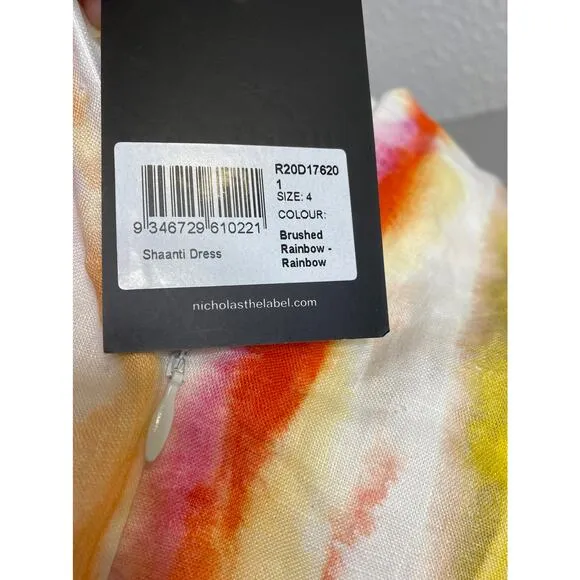 NICHOLAS Shaanti Linen Mini Dress in Rainbow 4