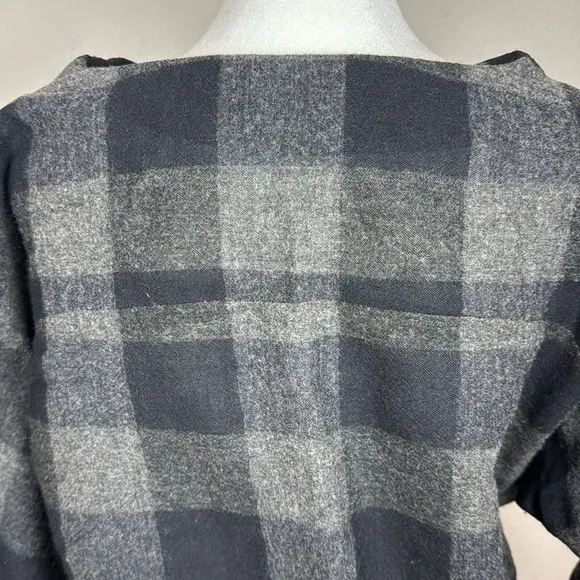 Nicole Farhi Grey &amp; Black Buffalo Check Wool-Blend Longsleeve sz 4 Poland