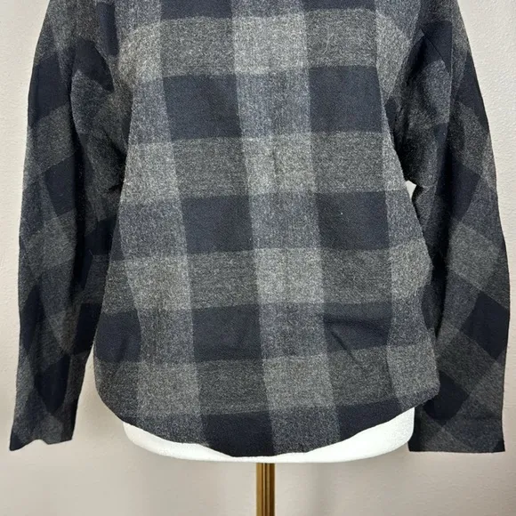 Nicole Farhi Grey &amp; Black Buffalo Check Wool-Blend Longsleeve sz 4 Poland