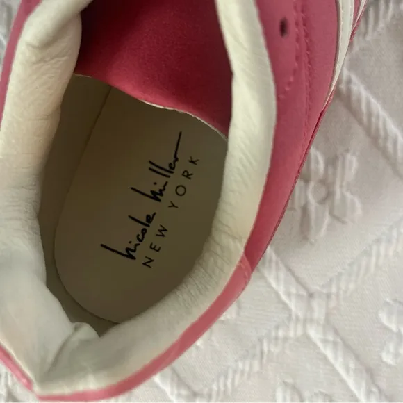 Nicole Miller Pink and White Sneakers