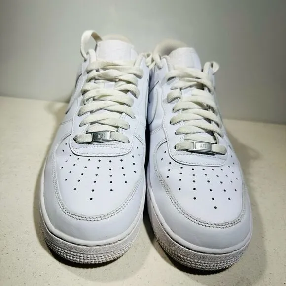 Nike Air Force 1 '07 Retro Low Triple White Sneakers OG CW2288-111 Size 10,5