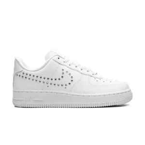 Nike Air Force 1 '07 Women's Silver Studded Swoosh Sneakers Size 7.5