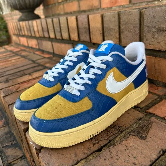 NIKE AIR FORCE 1 Undefeated Blue and Yellow Sneakers